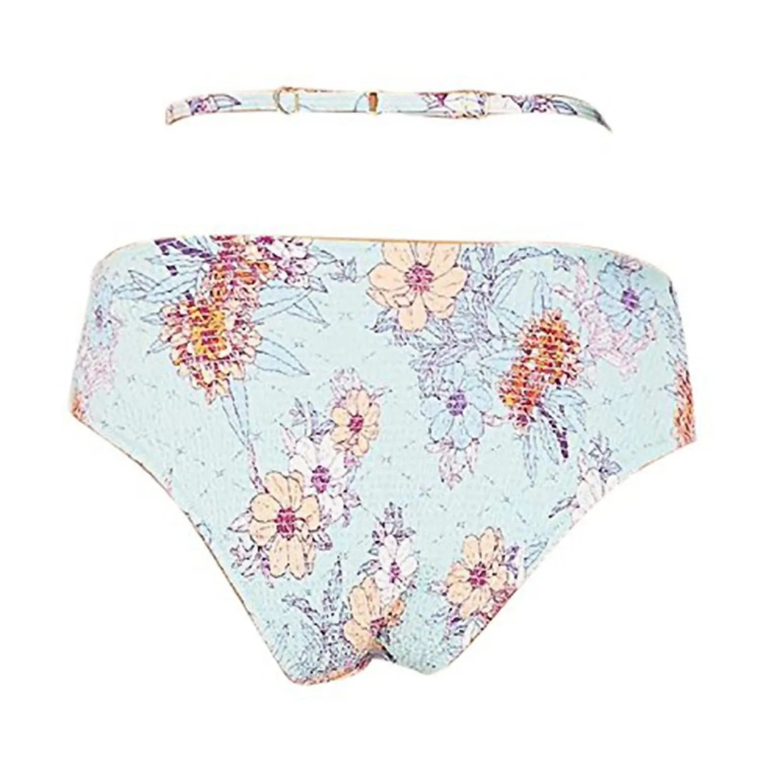 AMAZONIA FLORAL SHIRRED HIGH WAISTED BIKINI BOTTOM