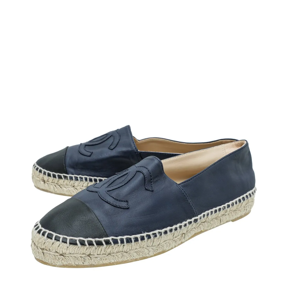 Chanel Bicolor CC Cap Toe Espadrille 38