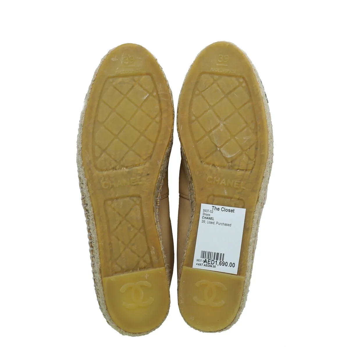 Chanel Bicolor CC Cap Toe Espadrille 39