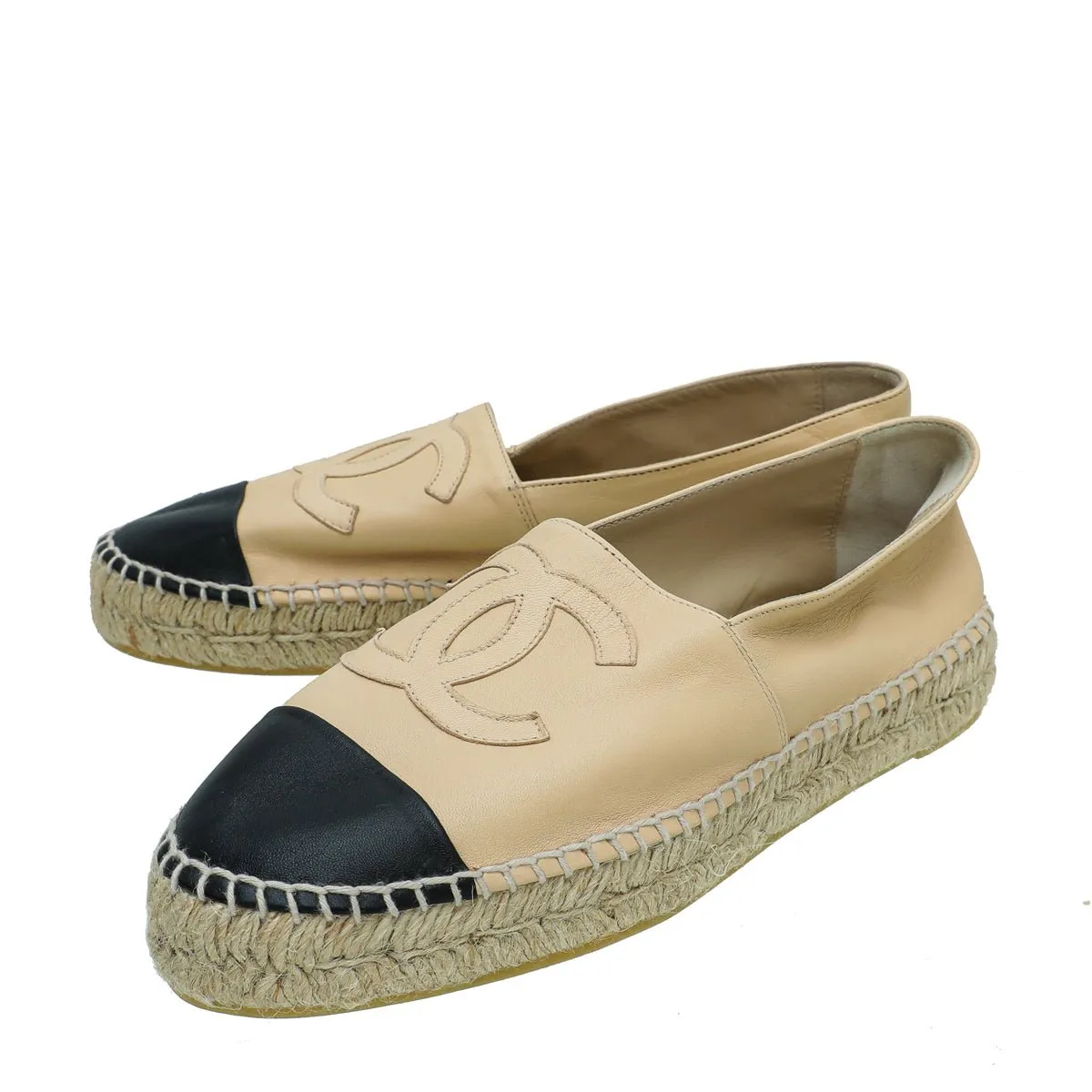 Chanel Bicolor CC Cap Toe Espadrille 39