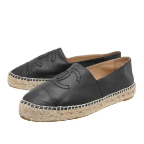 Chanel Black CC Espadrille 37