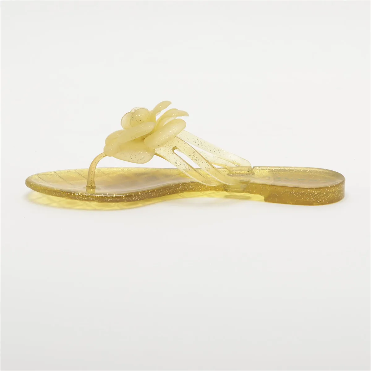 Chanel Coco Camellia Laver Beach Sandal 36  Yellow Earl