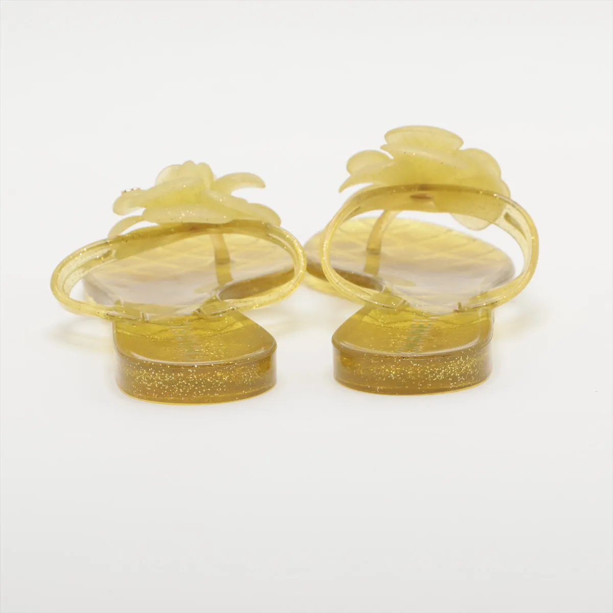 Chanel Coco Camellia Laver Beach Sandal 36  Yellow Earl