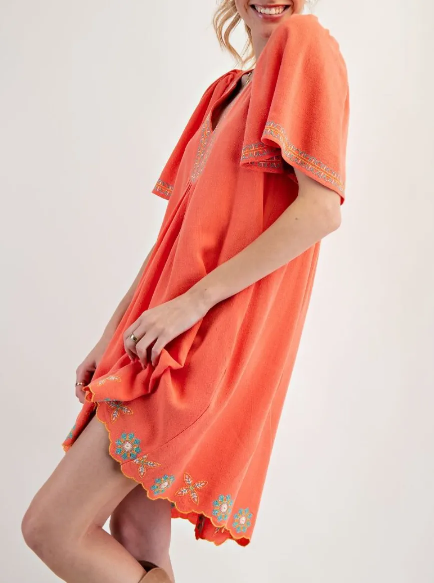 Embro Rayon Linen Woven Dress