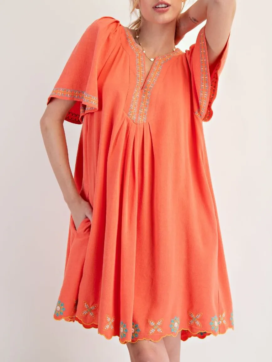 Embro Rayon Linen Woven Dress