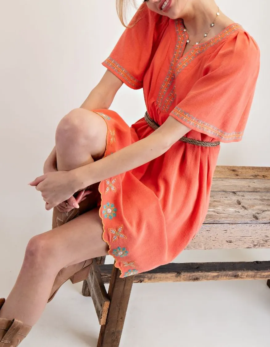 Embro Rayon Linen Woven Dress