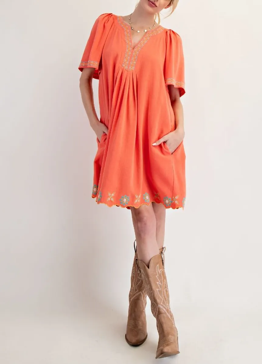 Embro Rayon Linen Woven Dress