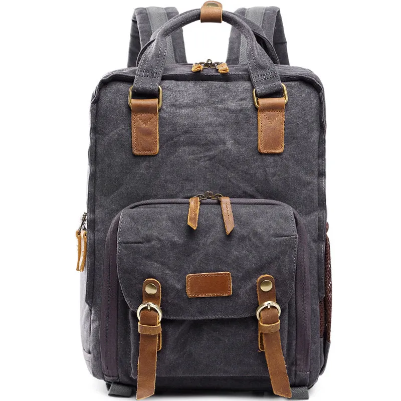 Waterproof Camera Backpack Canvas DSLR Photography Bag