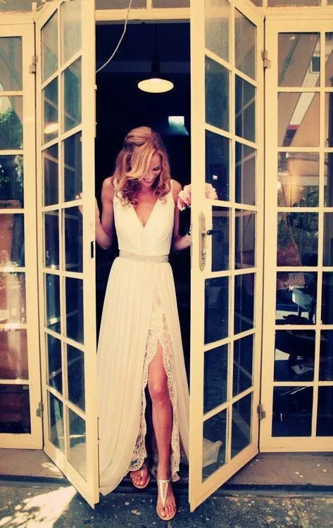 Wedding Dress,Chiffon Wedding Dress,Simple Wedding Dress,Lace Wedding Dress,Sexy Wedding Dress,Beach Wedding Dress ,Cheap Wedding Dress ,V Neck Wedding Dress ,Wedding Dress for Bride ,Wedding Dress 2016,Bridal Dress ,Bridal Gown